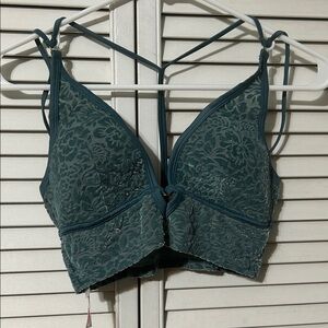 PINK Victoria's Secret Lace Bralette in Deep Teal